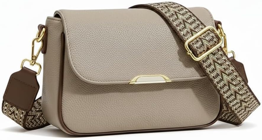 51vhicV2-L-1 Travel Crossbody Crescent Bags for Women Over Shoulder Purse with Zipper | Leather Sling Bag for Girls | Small Pebble Flap Purse with Wide Adjustable Strap - Image 1