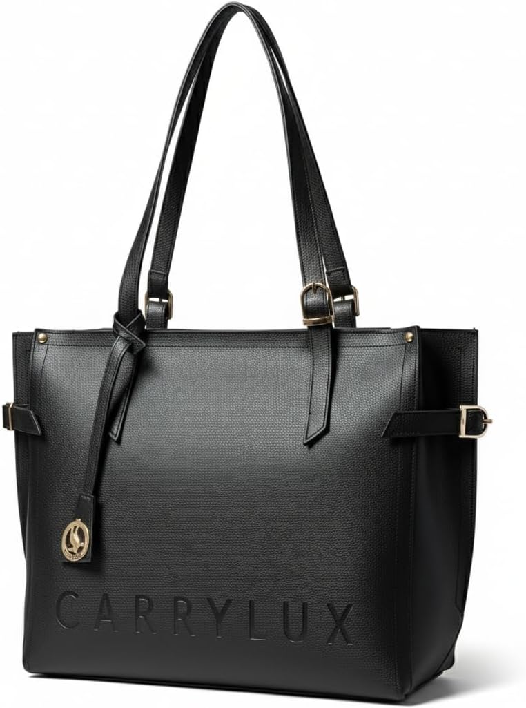 61FfZyulIZL-1 Carrylux Women's Soft PU Tote Bag | Large Single Compartment Shoulder Handbag with Adjustable Strap | Office, College & Casual - Image 1