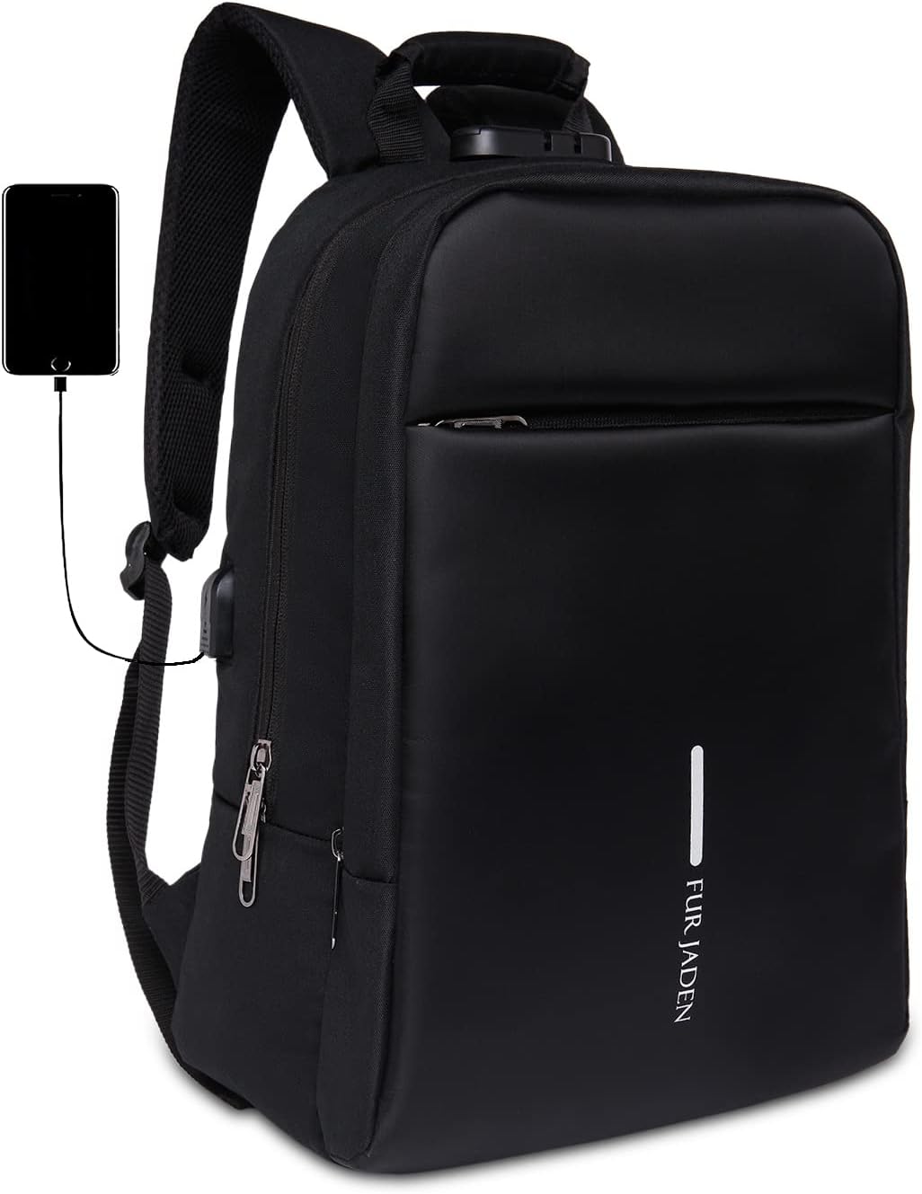 61egMfcDWlL-1 FUR JADEN Anti Theft Number Lock Backpack Bag with 15.6 Inch Laptop Compartment, USB Charging Port & Organizer Pocket for Men Women Boys Girls - Image 1