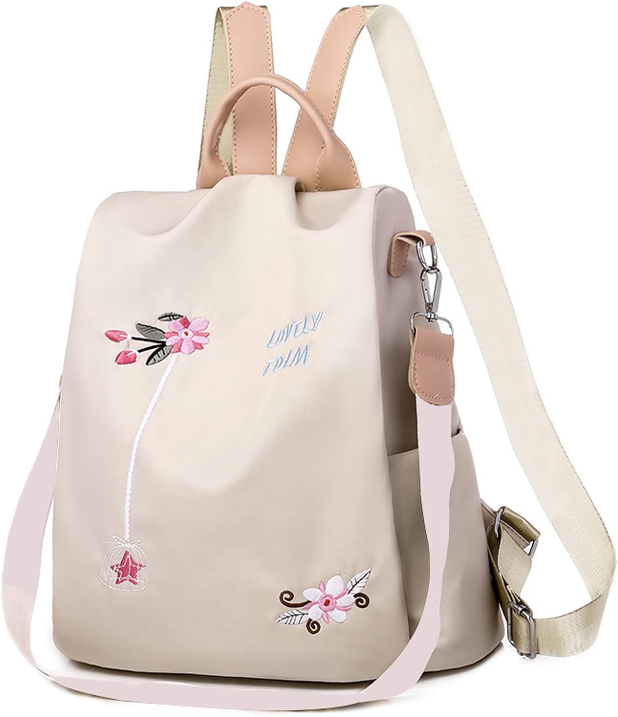 61hre5NAPiL-1 IRMAO 2021 New Flower Embroidered Artistic National Style Oxford Small Capacity Women's Bag Generation Backpack - Image 1