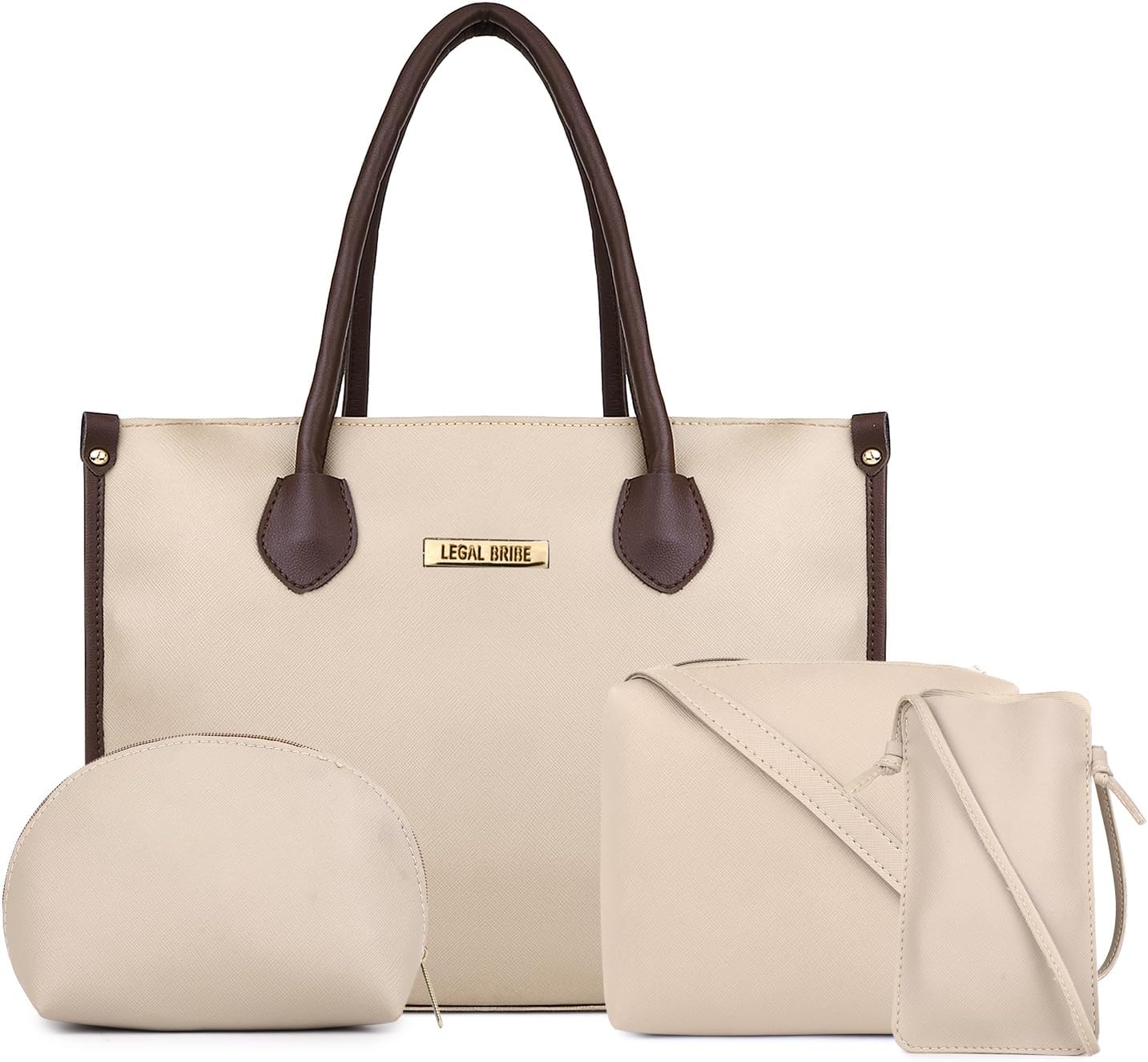 71OW7nY-JdL-1 LEGAL BRIBE Textured Tote Bag Combo Of 4 - Image 1