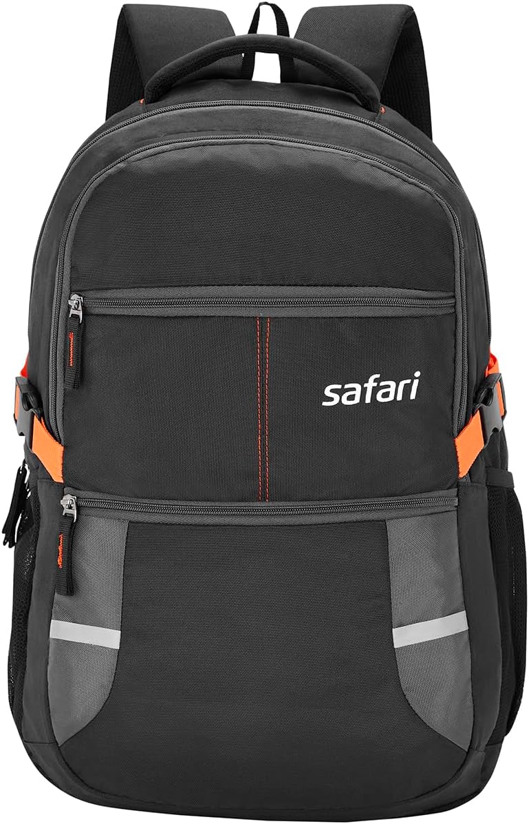 71maWXZscfL-1 Safari Omega spacious/large laptop backpack with Raincover, college bag, travel bag for men and women, Black, 30 Litre - Image 1
